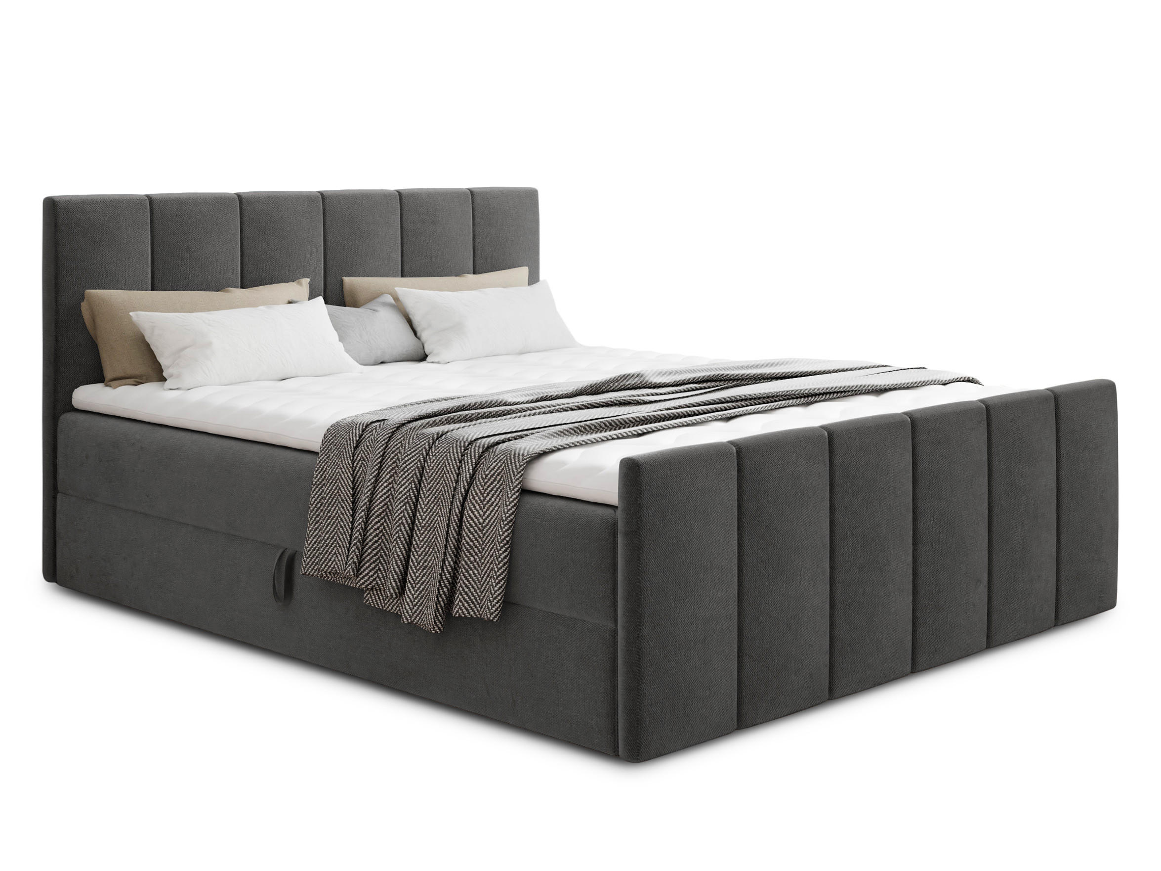 Sofnet Boxbett Dunkelgrau 180x200 cm
