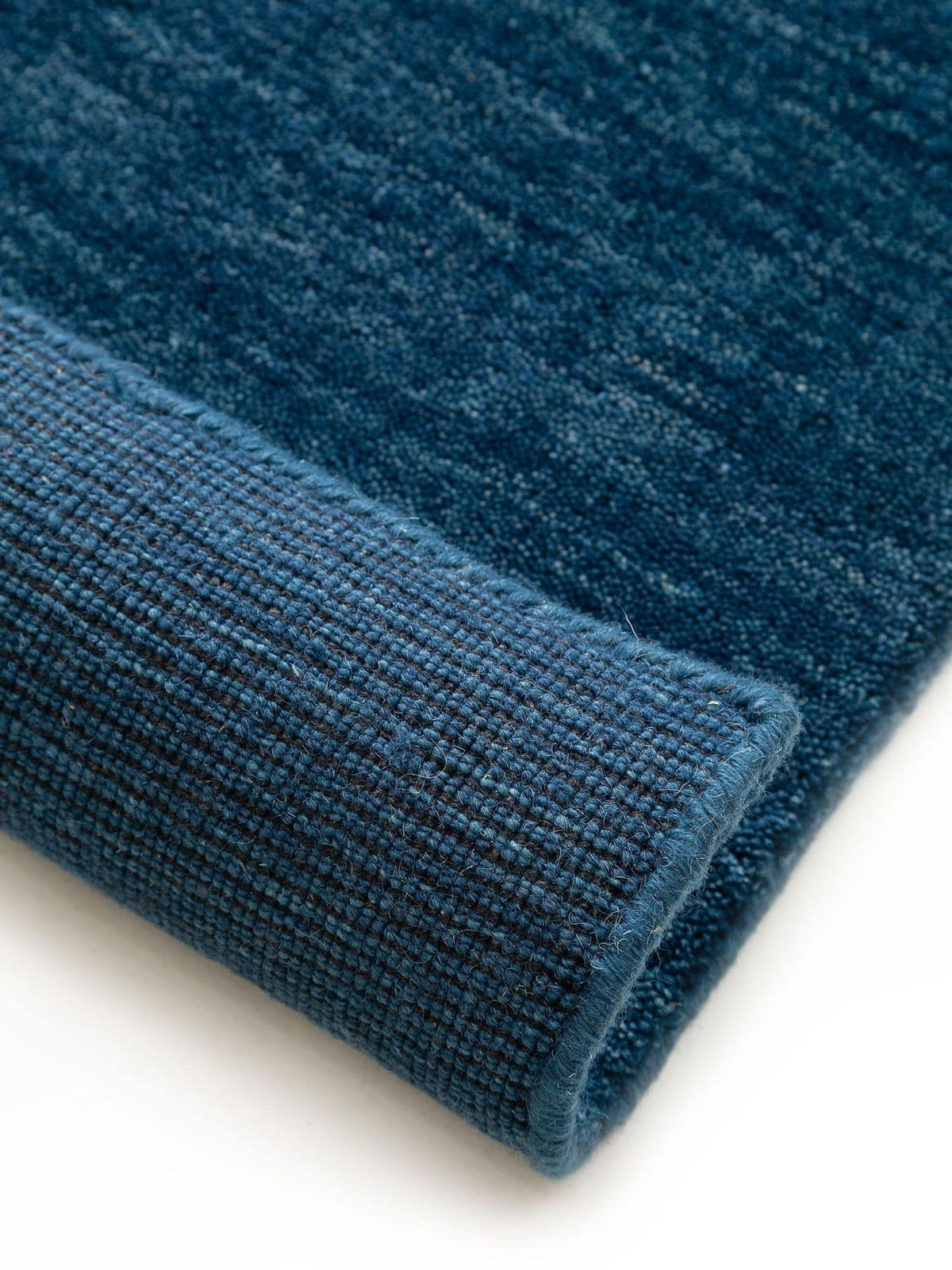 TEPPICH Wollteppich Jamal Blau - Blau, Textil (80/1cm) - KUNSTLOFT