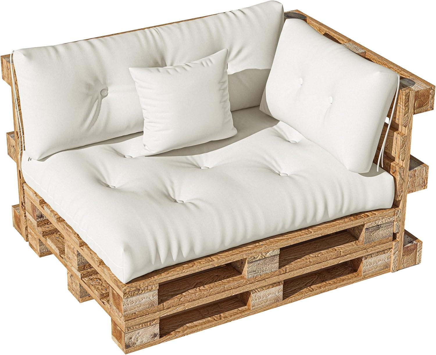 PALETTENKISSEN 4er Set - Weiß, Textil (120/40/80cm) - Vercart
