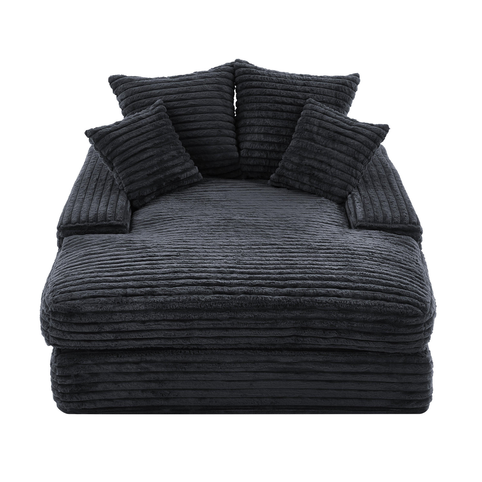 RELAXLIEGE aus Cord 137 x 175 cm Grau mit 4 Kissen - Grau, Kunststoff (137/63/175cm) - Beauniv