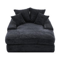 RELAXLIEGE aus Cord 137 x 175 cm Grau mit 4 Kissen - Grau, Kunststoff (137/63/175cm) - Beauniv