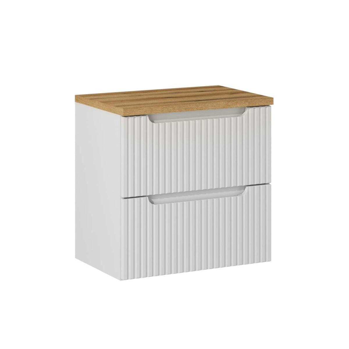 WASCHTISCHUNTERSCHRANK 60.4cm Riva Weiß und Holz - Weiß, Holzwerkstoff (60.4/59/40cm) - Petits-meubles