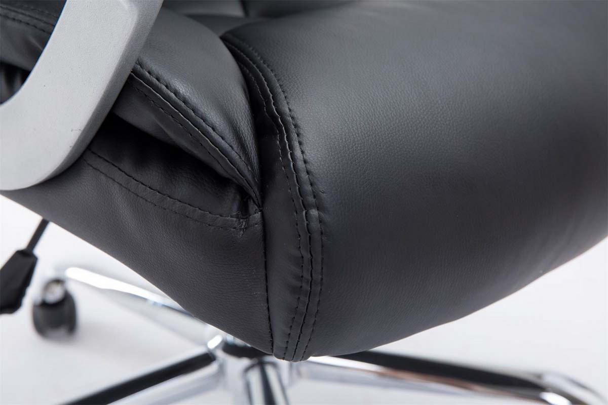 BÜROSTUHL Rhodos Schwerlast in Kunstleder, Schwarz - Schwarz, Textil/Metall (66/122/68cm) - TPFLiving
