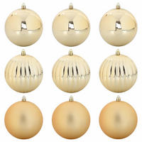 WEIHNACHTSKUGELSET XL 9 -teilig 15/15/15 cm Gold Kunststoff - Goldfarben, Kunststoff (15/15/15cm) - vidaXL