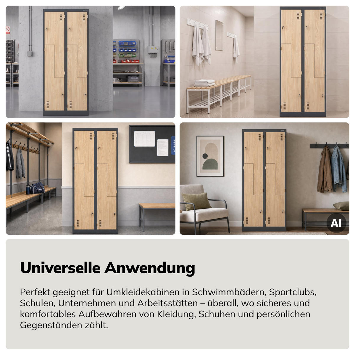 KLEIDERSCHRANK Typ L JULIA 185x80x45 cm - Anthrazit/Sonoma Eiche, Metall (80/185/45cm) - Jan Nowak