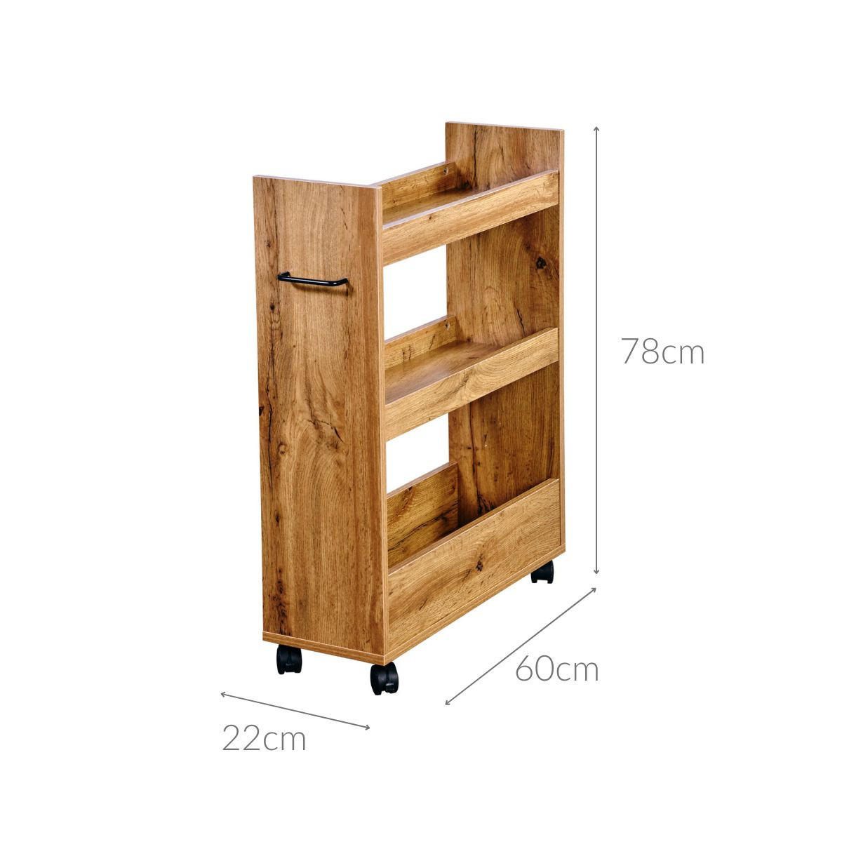KÜCHENREGAL Sonoma-Eiche Braun 60/22/78 cm - Braun, Holzwerkstoff (22/78/60cm) - Kesper