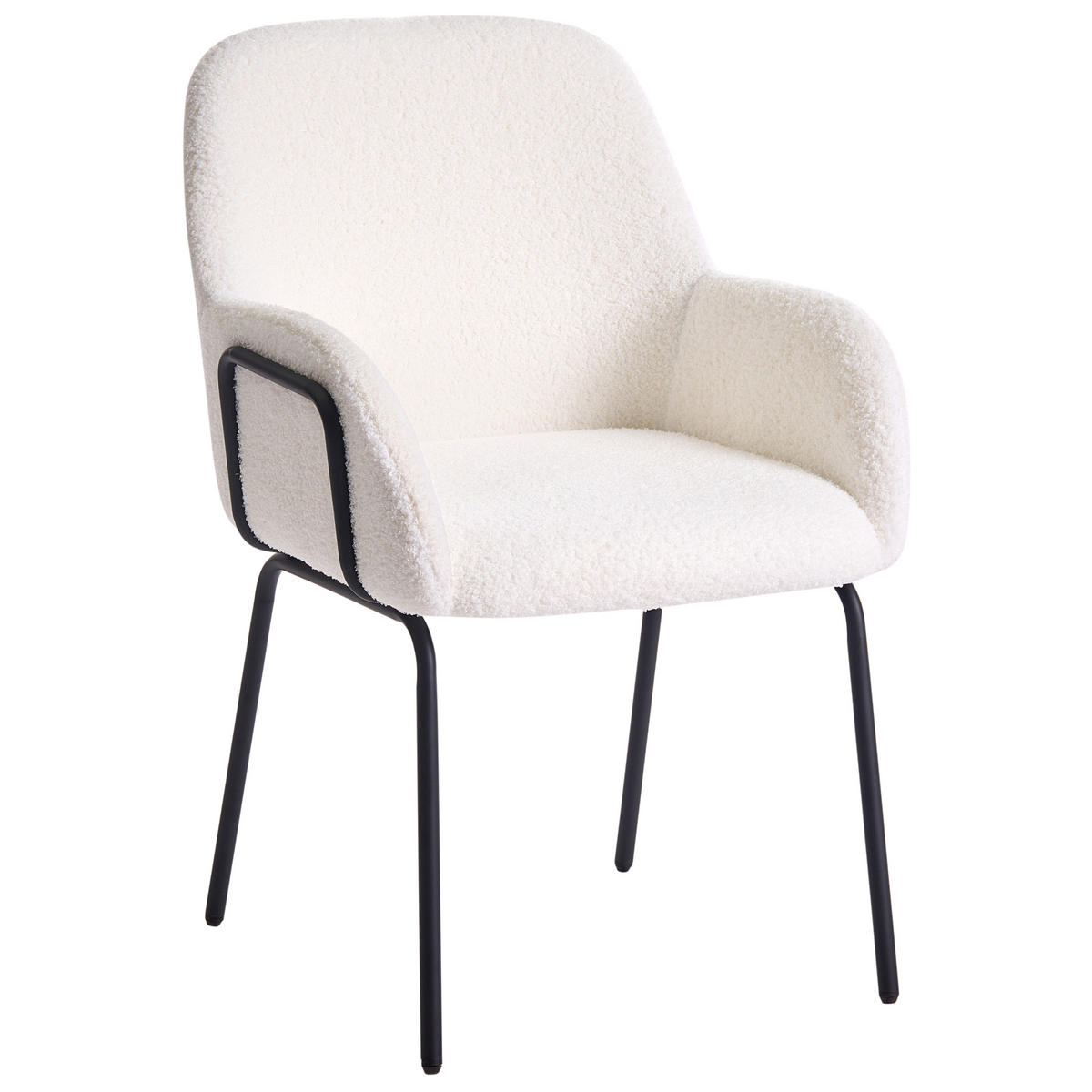 JÍDELNÍ ŽIDLE Bouclé Krémově bílá Algona - krémová, textil (50/84/67cm) - Beliani