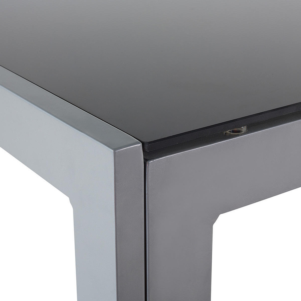 GARTENTISCH Glas schwarz 160/90 cm Catania - Schwarz, Metall (160/91/71cm) - Beliani