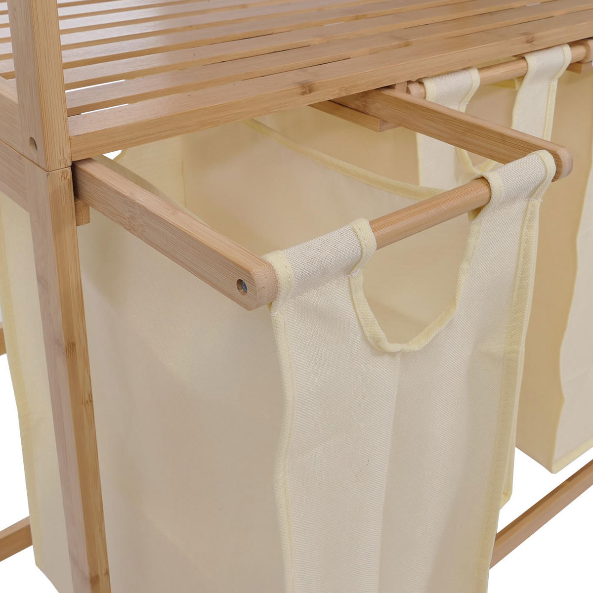 KOŠ NA PRÁDLO Hnedý, krémovo biely - hnedá/krémová, drevo (80/125/40cm) - MCW