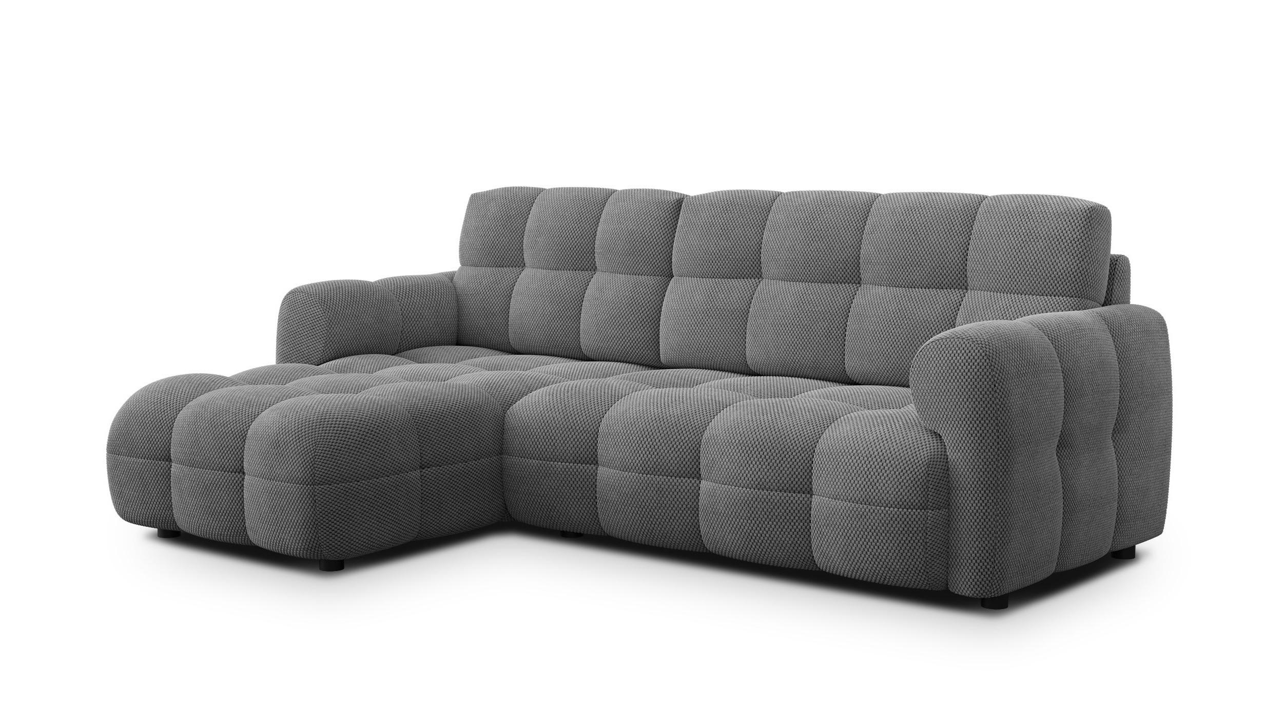 ECKSOFA MELLOW 3-Sitzer, grau - Schwarz/Grau, Holz/Textil (232/156cm) - Courtois Laville