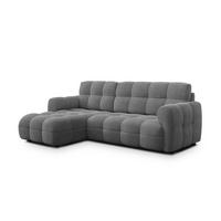 ECKSOFA MELLOW 3-Sitzer, grau - Schwarz/Grau, Holz/Textil (232/156cm) - Courtois Laville