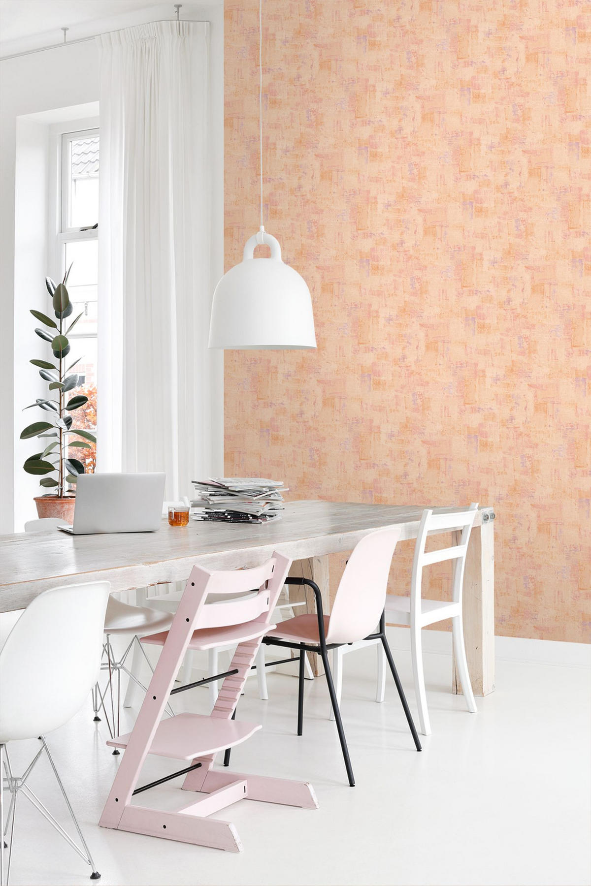 TAPETE mit malerischem Effekt 50 x 900 cm - Pink, Papier (50/900cm) - ESTAhome