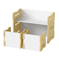KINDERTISCH mit 2 Stühlen natur(3-tlg) - Naturfarben, Holzwerkstoff (68/52/39cm) - COSTWAY