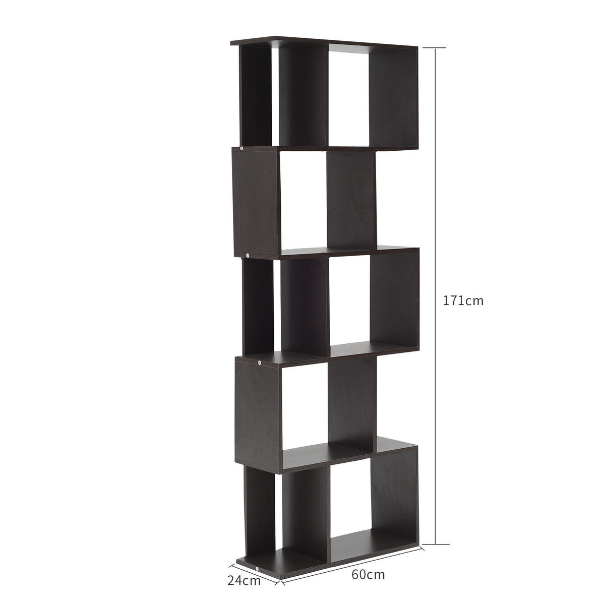 BÜCHERREGAL Wengefarben 24/60/171 cm - Wengefarben, Holzwerkstoff (24/171/60cm) - Mobili Rebecca