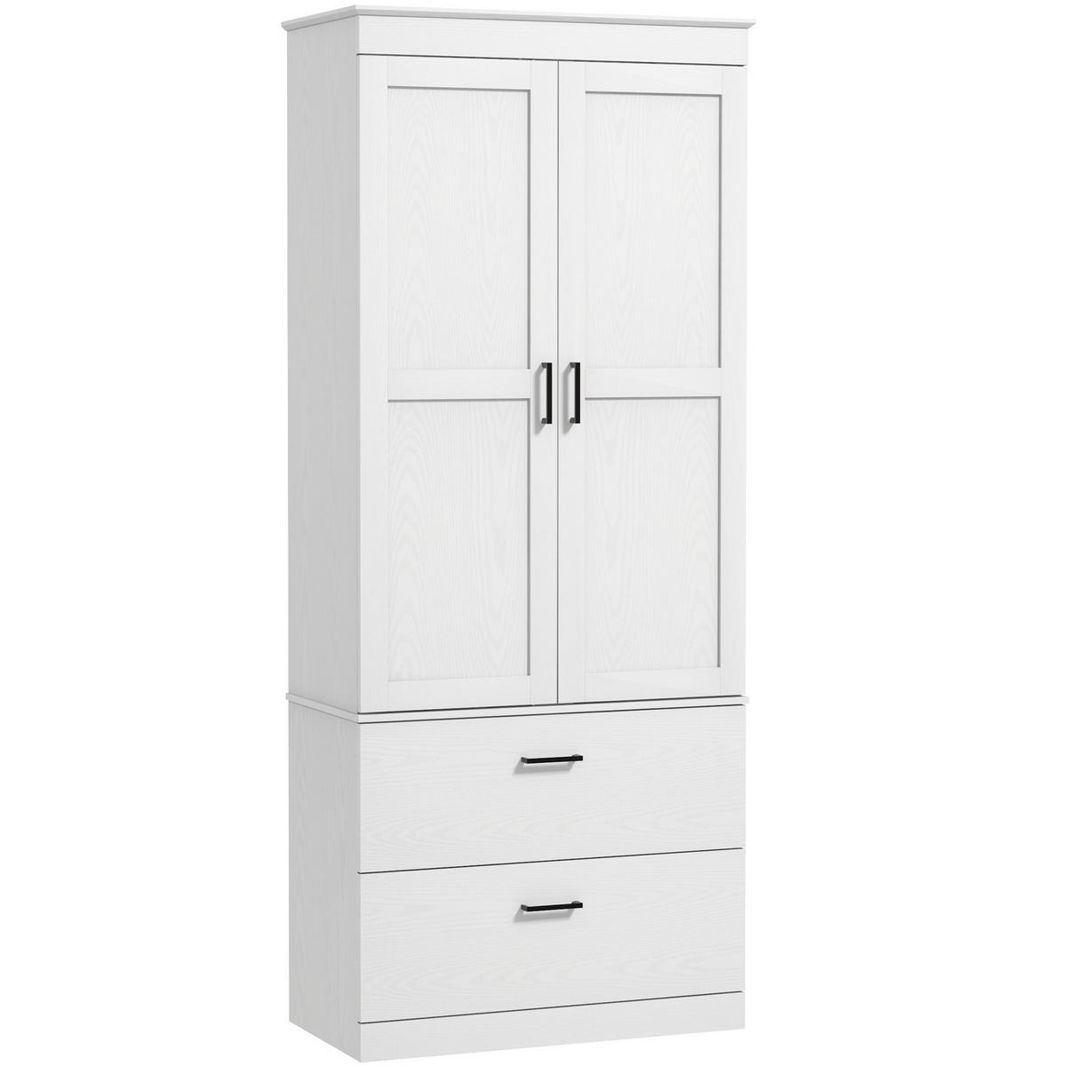 HIGHBOARD DE-11114 2 Schubladen & verstellbare Böden Creme - Weiß, Holzwerkstoff (39/178/75cm) - ComfortXL