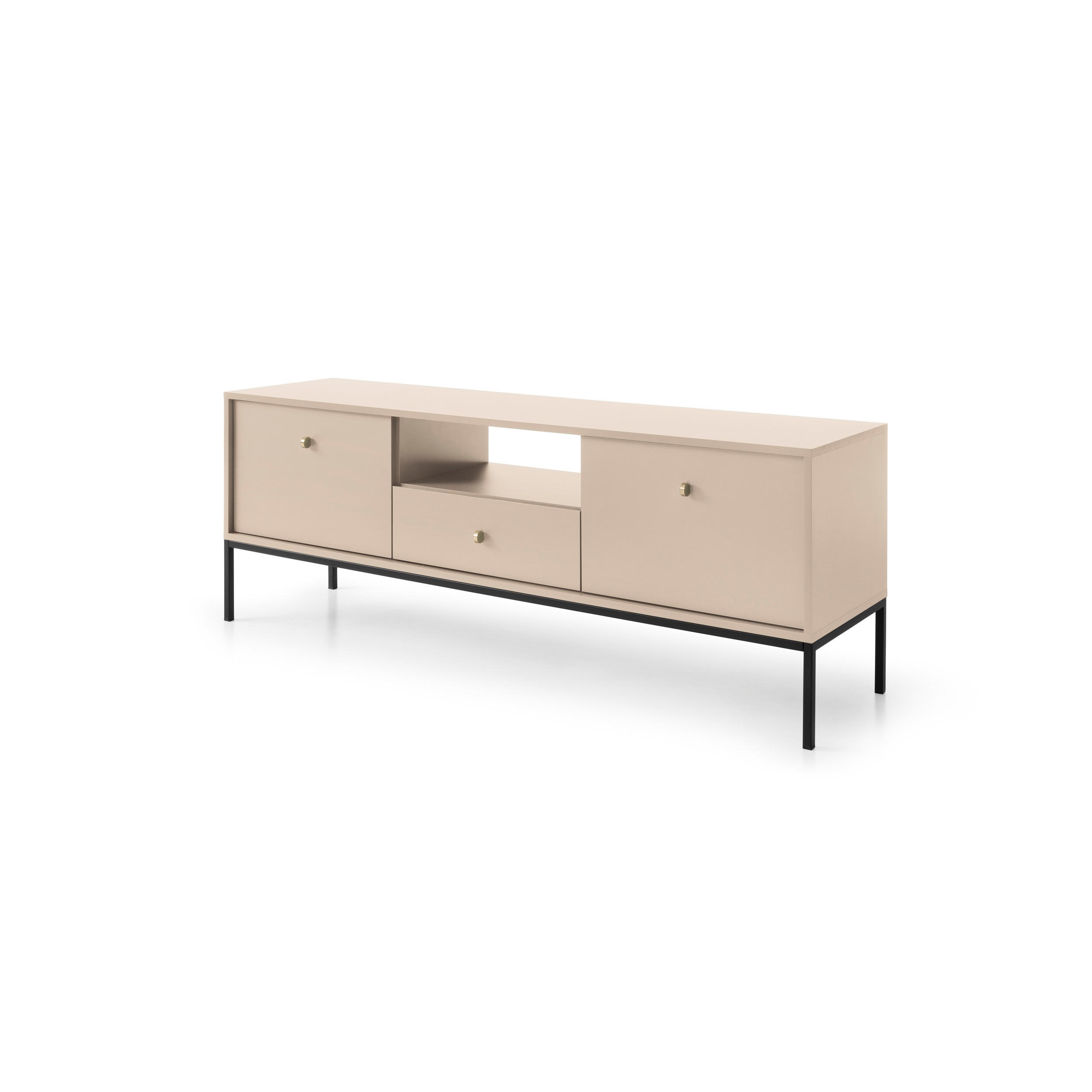 Masseno Lowboard Beige, Schwarz 153.4x56.2x39 cm