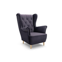 SESSEL TIBER, Polstersessel Glamour Loungesessel, Velours-Stoff Grau - Grau, Holz/Holzwerkstoff (75/104/85cm) - MASSENO