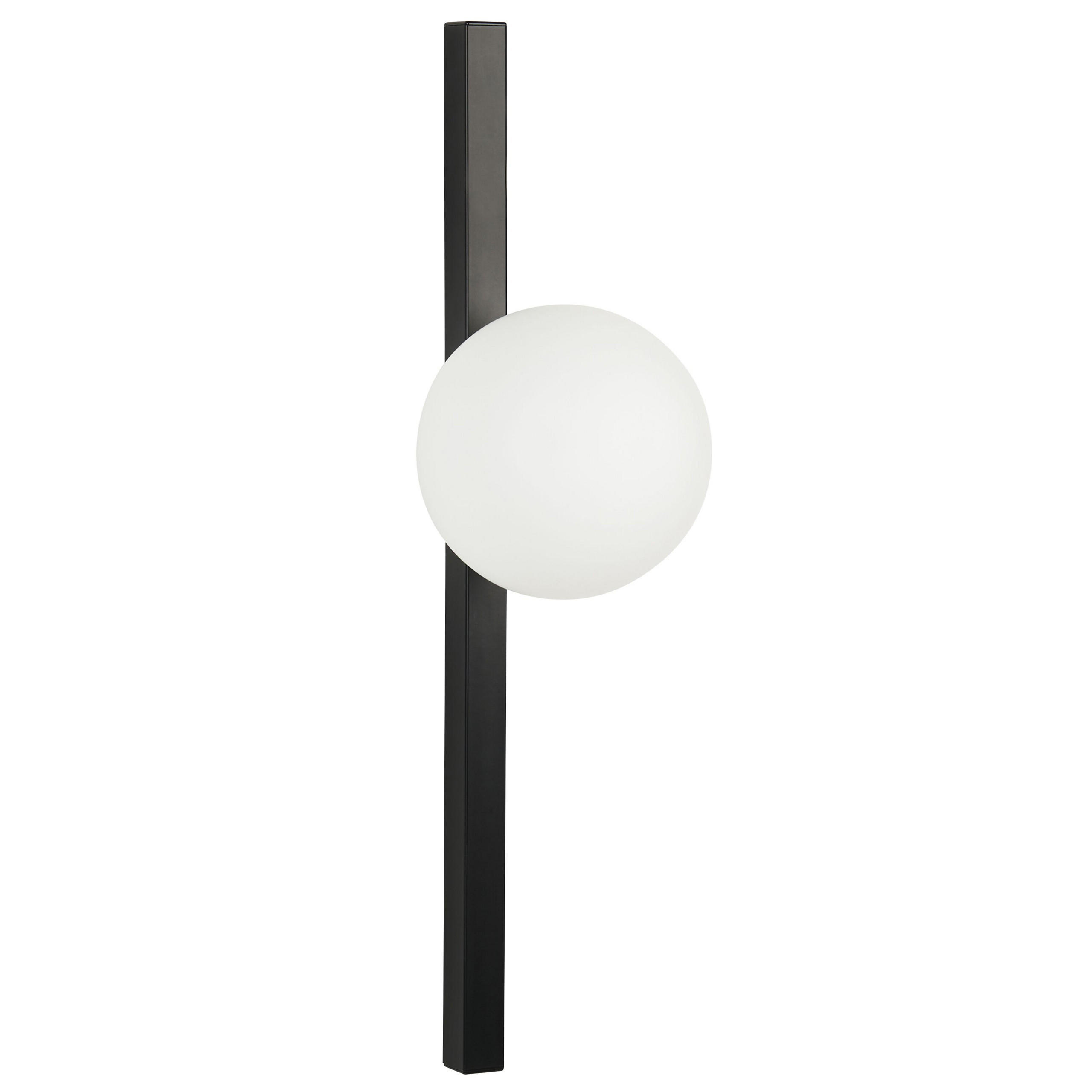 WANDLEUCHTE Isabella 17/15/55 cm - Schwarz, Glas (15/55/17cm) - Beliani