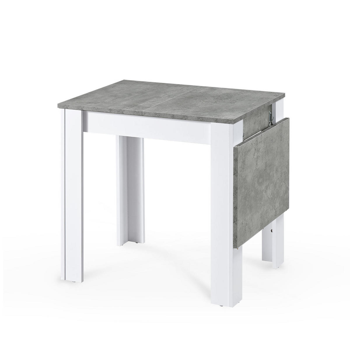 ESSTISCH LIVIUS 80-120/60/74 cm - Weiß/Grau, Holzwerkstoff (80/60/74cm) - B&D Home