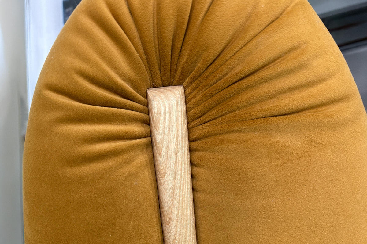 MODULSOFA LAYLA Gelb Velvet - Gelb/Schwarz, Buchenholz/Textil (274/74/99cm) - KAWOLA