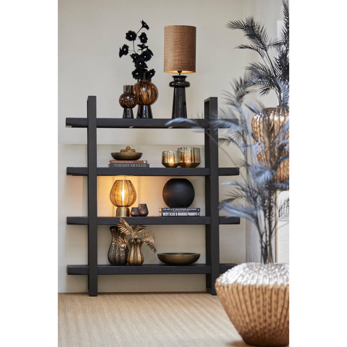 TISCHLAMPE Suneko Bronze Ø25/34 cm - Bronzefarben, Metall (25/25/34cm) - Light & Living