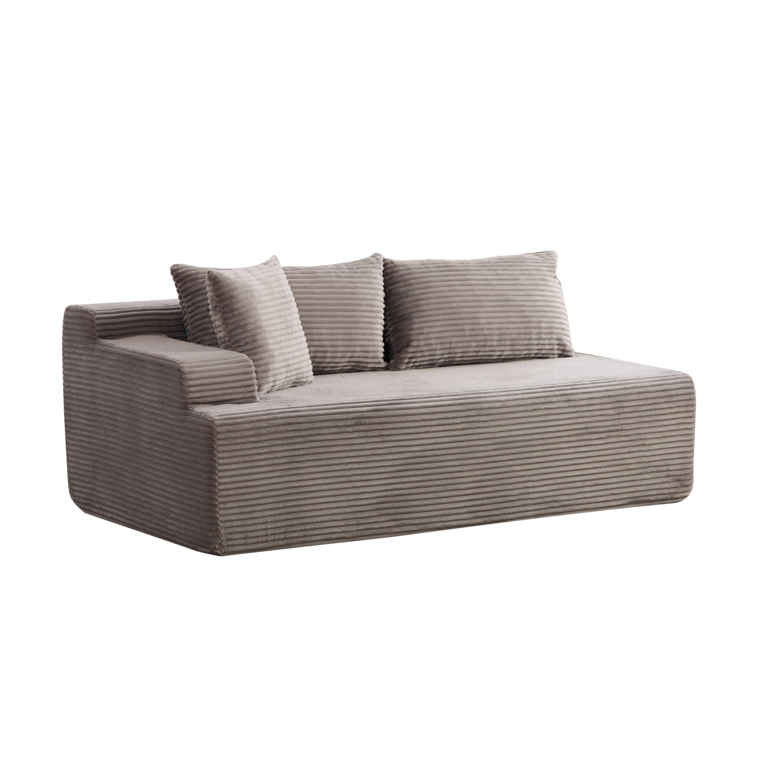 SOFAELEMENT DE-35139 linke Grau - Grau, Textil (99/74.5/172cm) - ComfortXL
