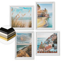 WANDBILDER 4er-Set - 50x50 cm & 40x60 cm Weißer Rahmen - Landschaften Strand Stadt Klippen - Weiß, Kunststoff (50/50cm) - ArtPrintCave