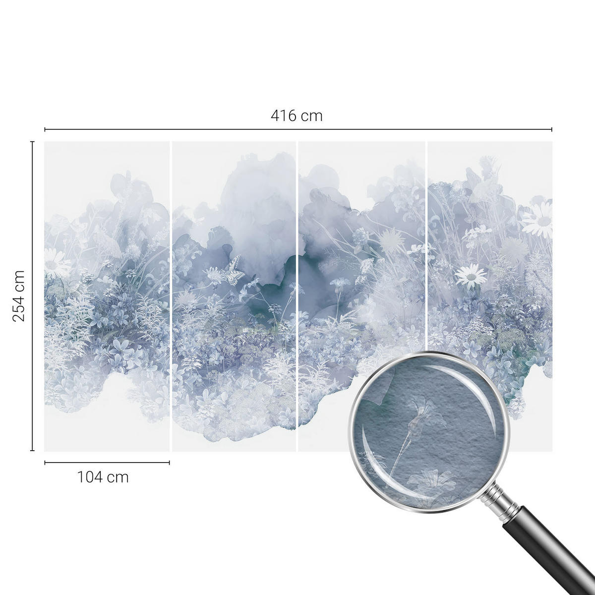 FOTOTAPETE 416x254 cm - Blumenwiese - Gelb, Textil (416/254cm) - Wallfluent