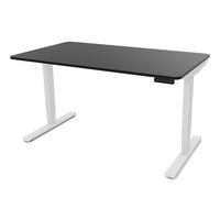 SCHREIBTISCH Elektrisch höhenverstellbarer Schreibtisch Y-Line Curved Schwarz Signalweiß 120/70/62-127cm - Schwarz/Weiß, Holzwerkstoff/Metall (70/120/127cm) - ASSMANN