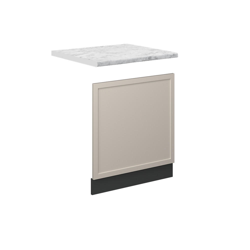 FRONTBLENDE Fame-Line GrauBeige 60 cm, AP Marmor - Greige/Anthrazit, Holzwerkstoff (60/67.4/1.6cm) - Vicco
