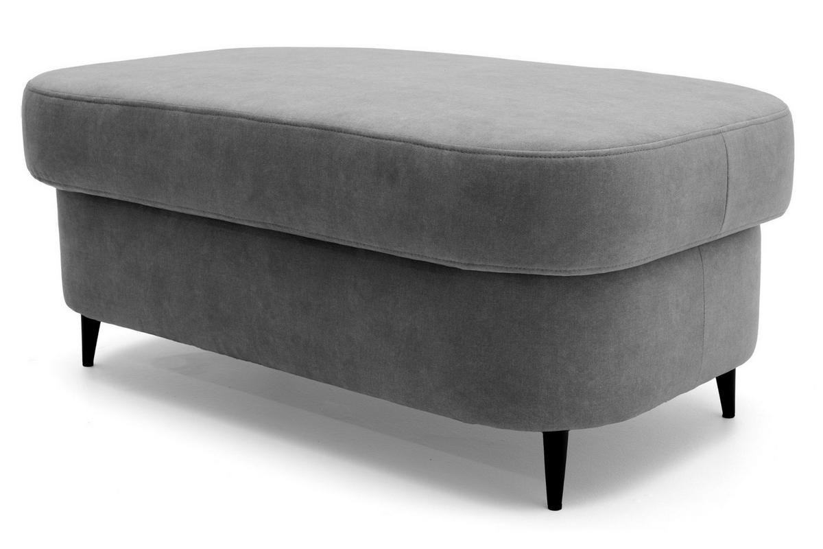 POUF PRIAM 104 x 60 cm Velours Dunkelgrau - Dunkelgrau/Schwarz, Holz/Textil (104/43/60cm) - Muffo