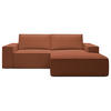 ECKSOFA Farese Mini mit Cordbezug Rostrot, rechts - Schwarz/Kupferfarben, Textil (240/167cm) - Selsey