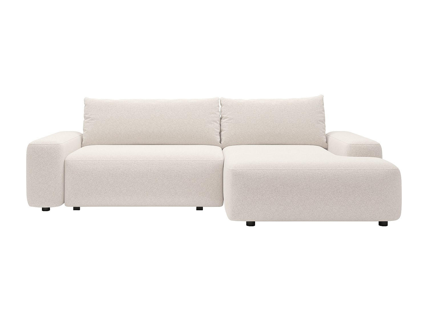 SCHLAFSOFA - 4 Personen - Stoff - Cremefarben - Creme, Textil (264/87/162cm) - Vente-Unique