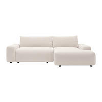 SCHLAFSOFA - 4 Personen - Stoff - Cremefarben - Creme, Textil (264/87/162cm) - Vente-Unique