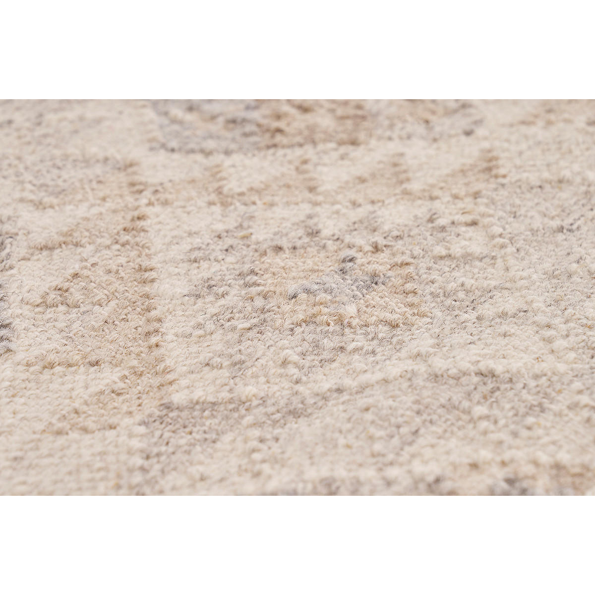TEPPICH Berber Beige Geometrisch Wolle Baumwolle 60x120 MAKA“ - Beige, Textil (60/120cm) - Miliboo