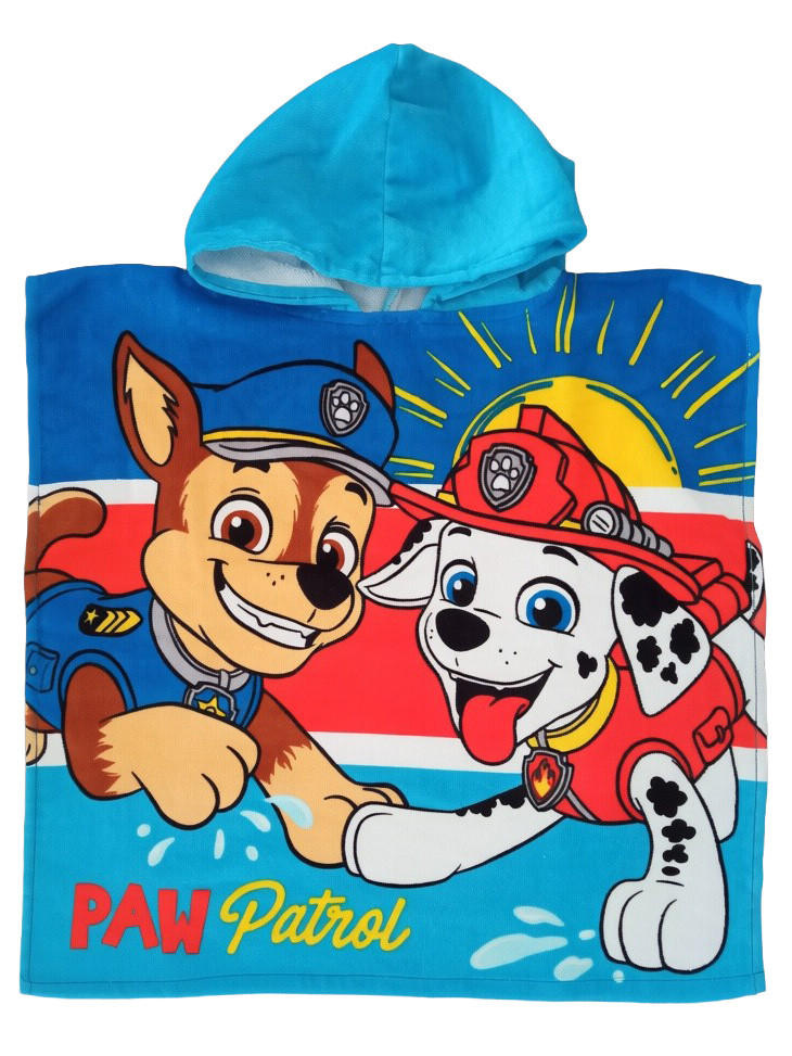 BADEPONCHO Paw Patrol Chase & Marshall Blau 50 x 100 cm - Blau, Textil (Einheitsgrößenull) - Paw Patrol