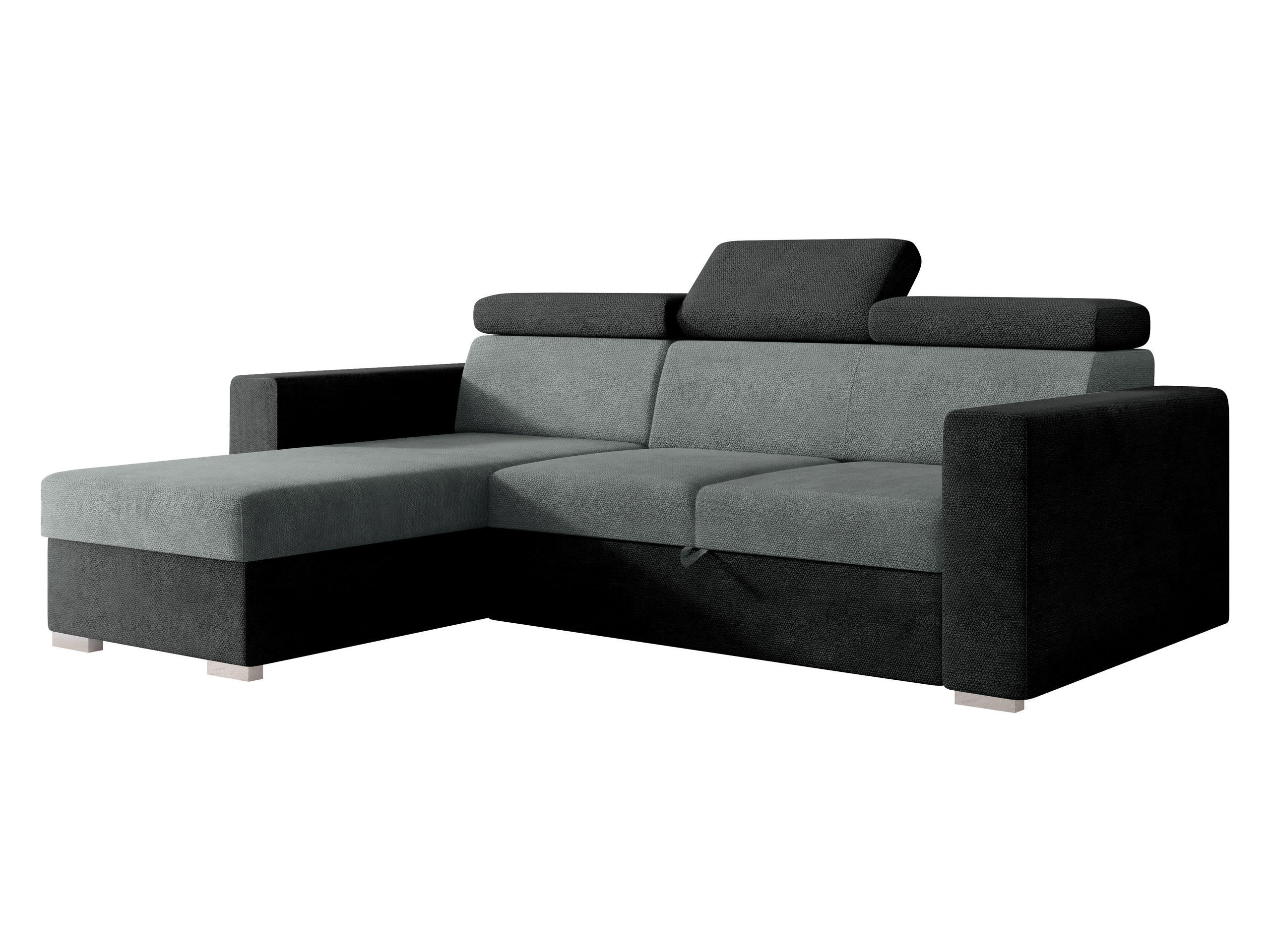 ECKSCHLAFSOFA Pedro 2rLC - Anthrazit/Silberfarben, Holz/Kunststoff (235/170cm) - MIRJAN24