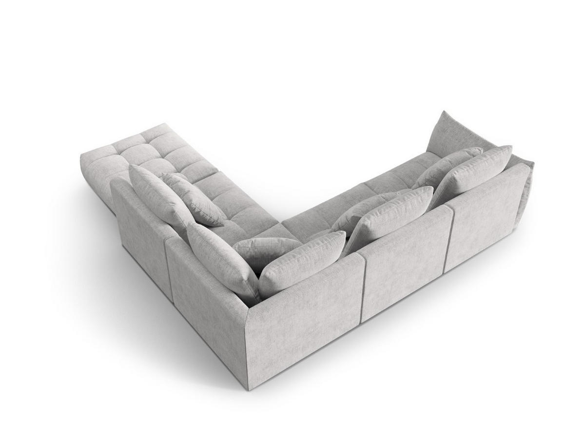ECKSOFA modular rechts Bloom aus strukturiertem Stoff silber 4 Sitzplätze - Silberfarben, Textil (310/316cm) - Micadoni