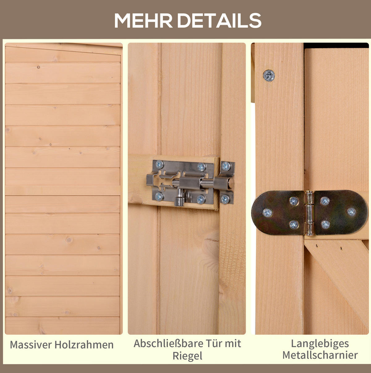 GARTENKOMMODE 75/115/56 cm Naturholz aus Holz mit Verriegelung - Naturfarben, Holz (56/115/75cm) - OKMYHOME