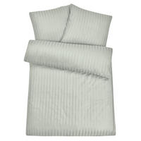 BETTWÄSCHE Damast 135x200 Silber Grau gestreift - Bettbezug aus 100% Baumwolle - Silberfarben, Textil (135/200cm) - Carpe Sonno