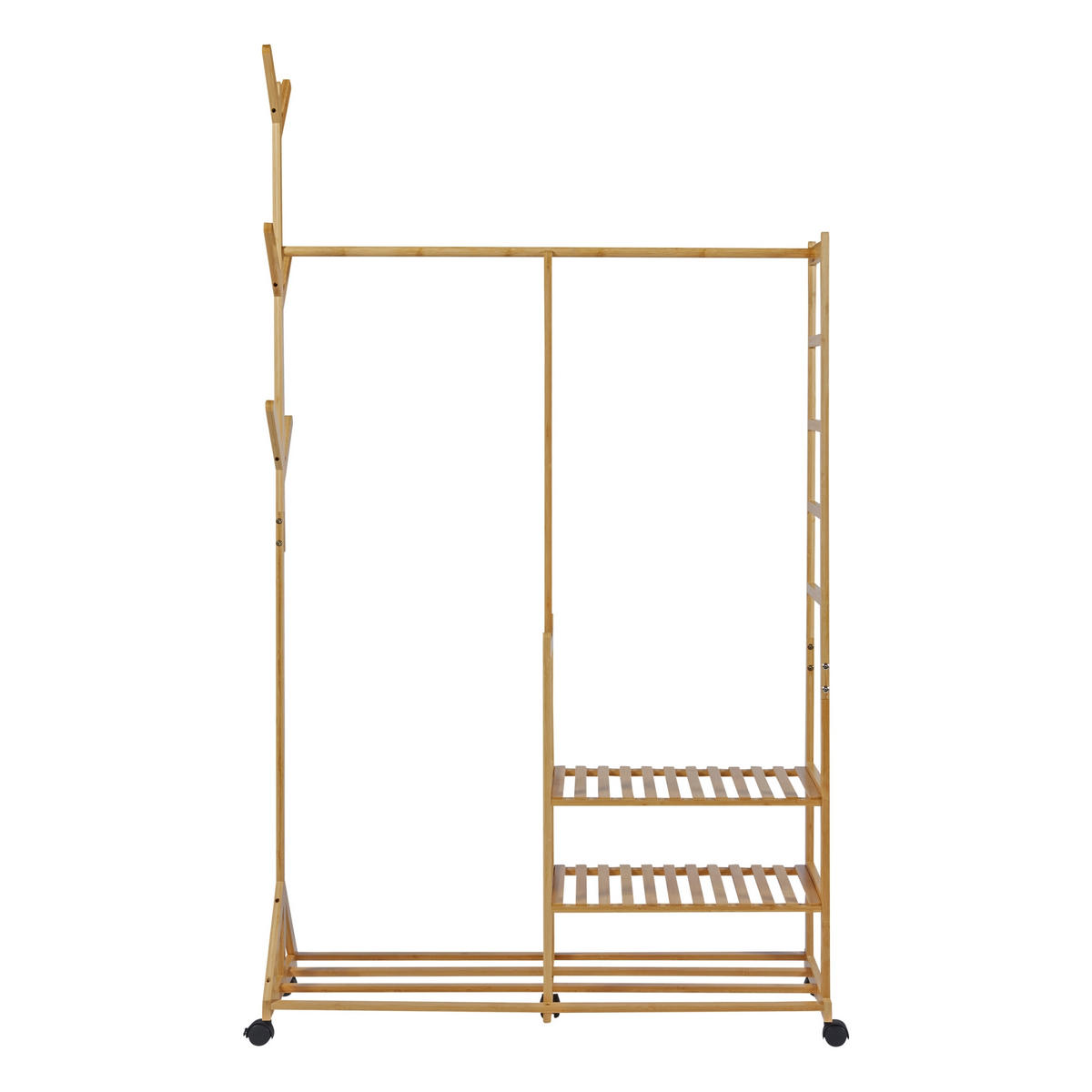 ROLLGARDEROBE Ikaalinen - Naturfarben, Holz (100/176/38cm) - [en.casa]