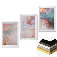 WANDBILDER 3er-Set - 40x60 cm Weißer Rahmen - Abstrakte Pastellmuster - Weiß, Kunststoff (40/60cm) - ArtPrintCave
