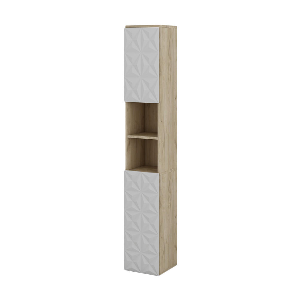 BADRUMSSKÅP Edge Vit 30x189.5 cm med 2 dörrar och 3 fack 189.5/30/30 cm