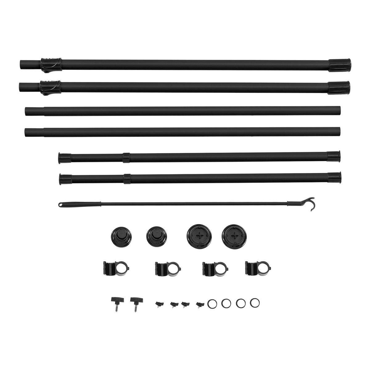 TELESKOPGARDEROBE Kemi - Schwarz, Metall (115/278/5cm) - [en.casa]