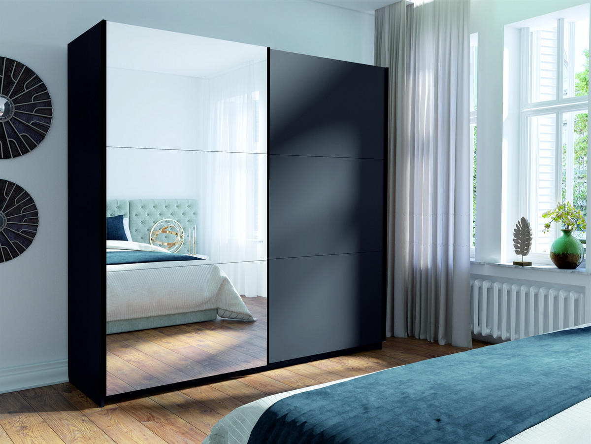 KLEIDERSCHRANK Graphit 201/207/55 - Graphitfarben, Holzwerkstoff (201/207/55cm) - RAUMHIRSCH FURNITURE