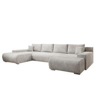 ECKSOFA Credo mit Schlaffunktion und Bettkasten, Couch U-Form, 348x81x185 cm, Beige - Beige, Holz (348/170cm) - PROMETO Möbel