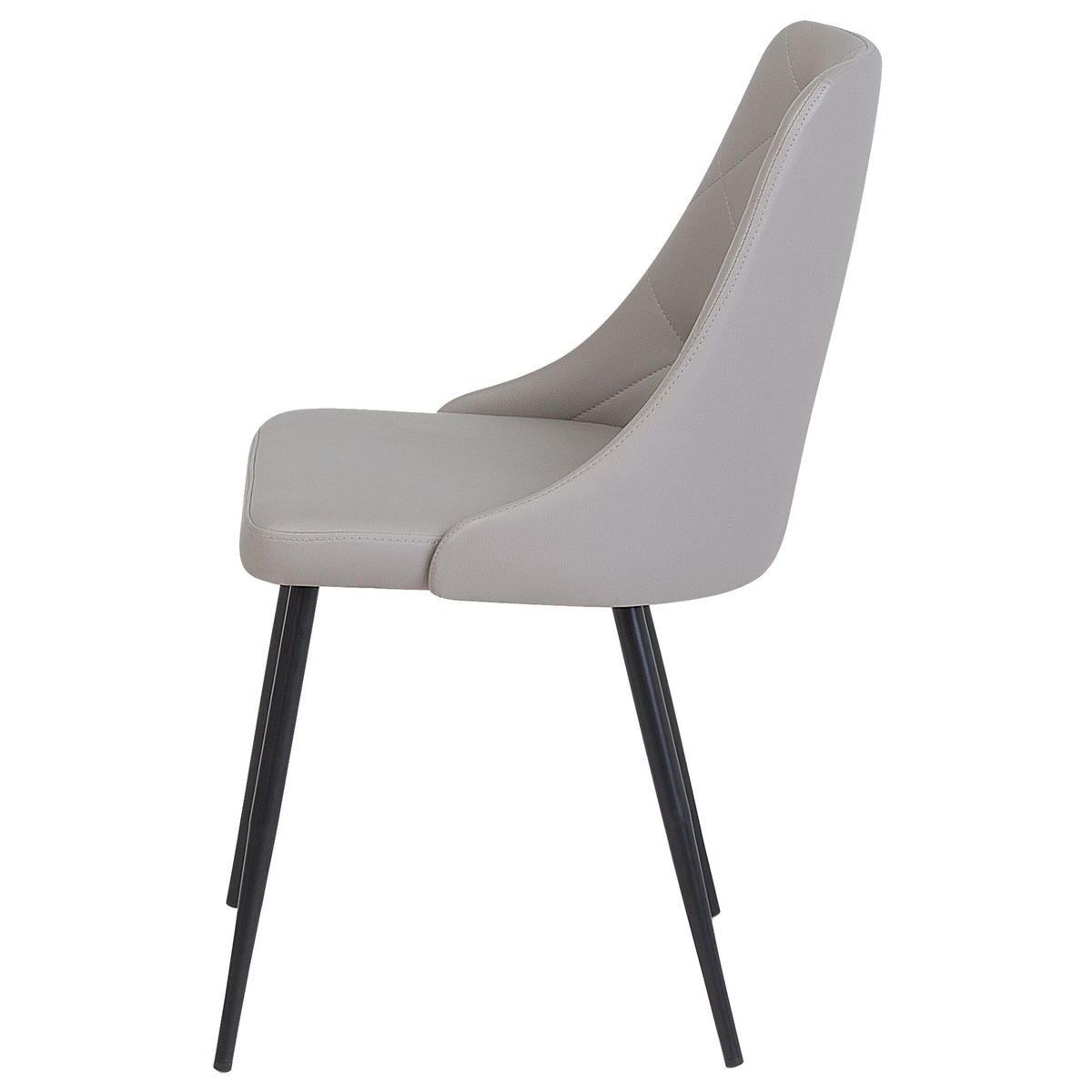 ESSZIMMERSTUHL 2er-Set Kunstleder Grau Valerie - Grau, Textil/Metall (49/81/59cm) - Beliani