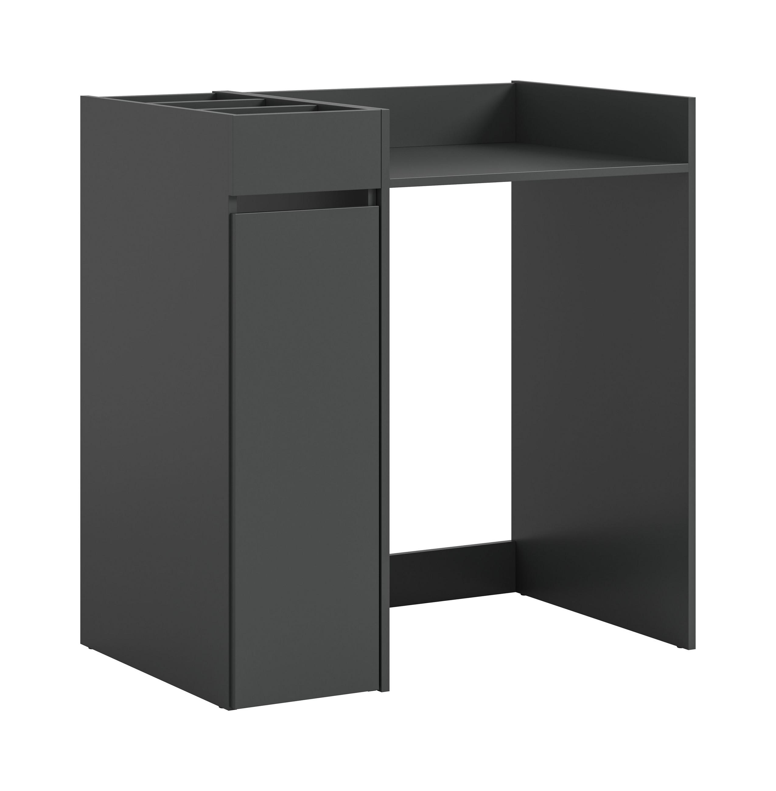 WASCHMASCHIENENUMBAU Set Mixx (B/H/T: ca. 95/101/60 cm) in anthrazit/anthrazit - Anthrazit, Holzwerkstoff (95/101/60cm)