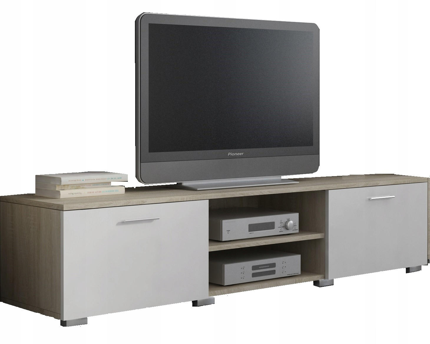 FERNSEHKOMMODE ROMA Sonoma Eiche-Weiß 150/40/35 cm - Multicolor, Holzwerkstoff (150/35/40cm) - Matkam Möbel