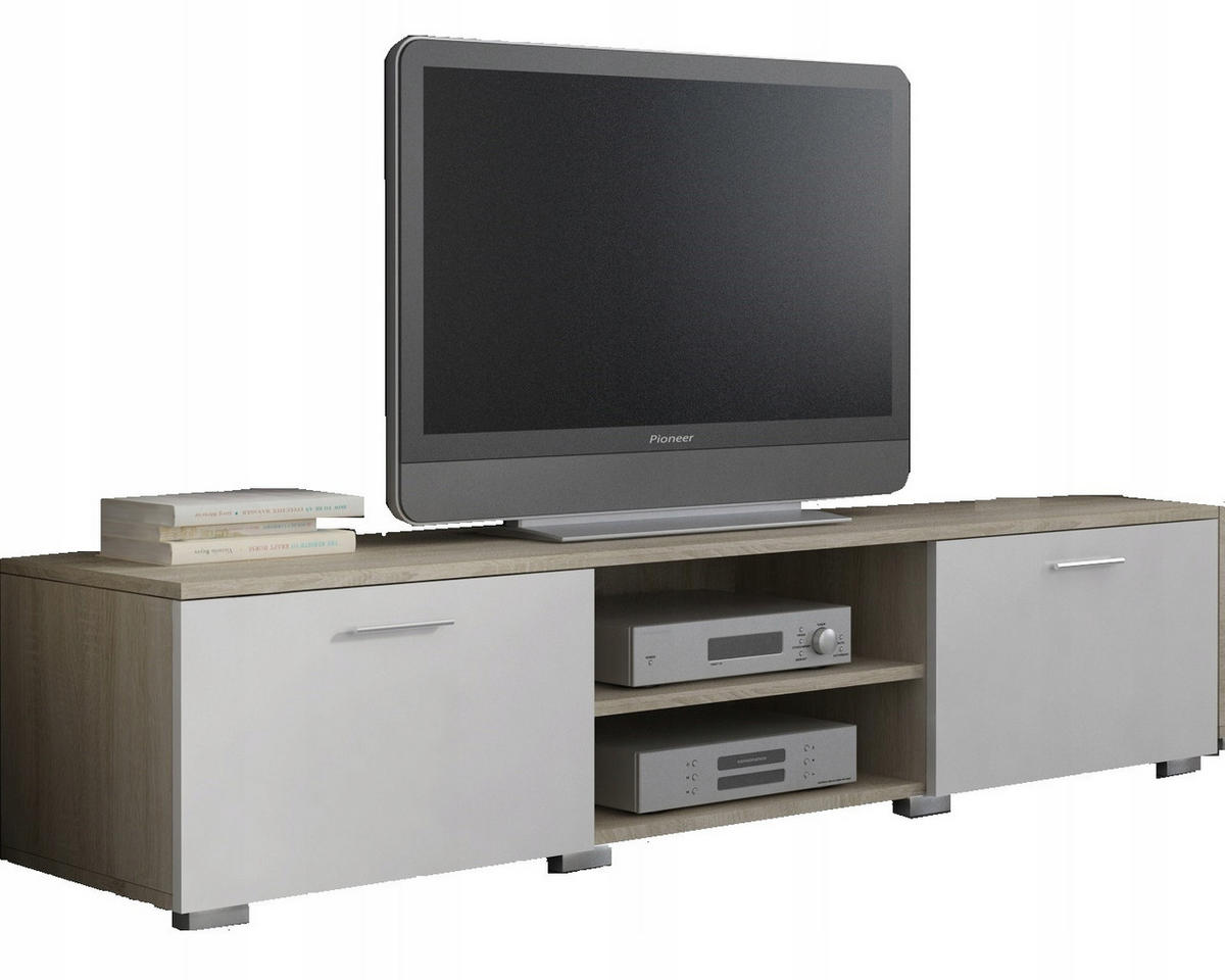 FERNSEHKOMMODE ROMA Sonoma Eiche-Weiß 150/40/35 cm - Multicolor, Holzwerkstoff (150/35/40cm) - Matkam Möbel